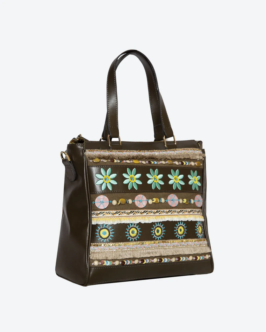 Sanjana Embellished Leather Tote