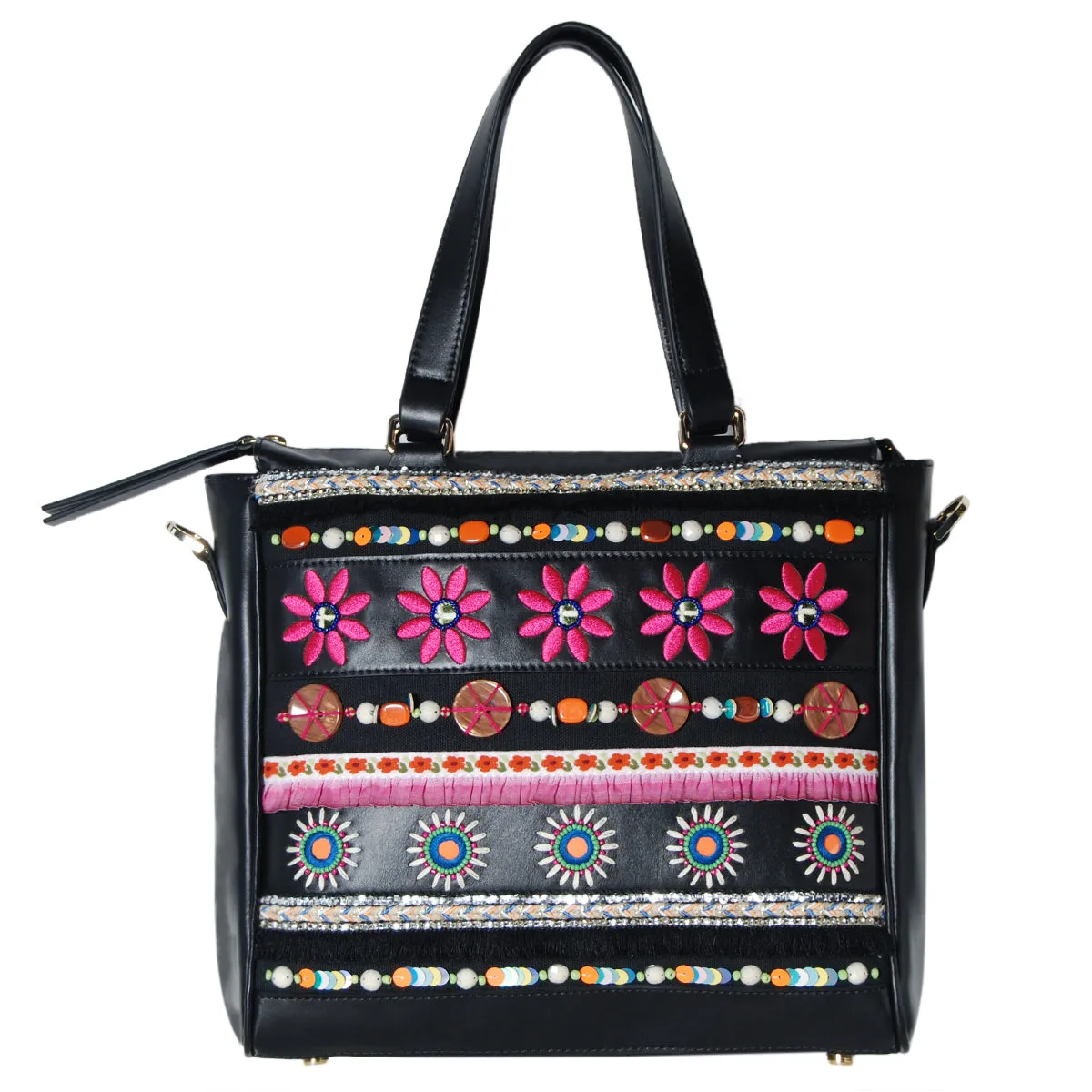 Sanjana Embellished Leather Tote