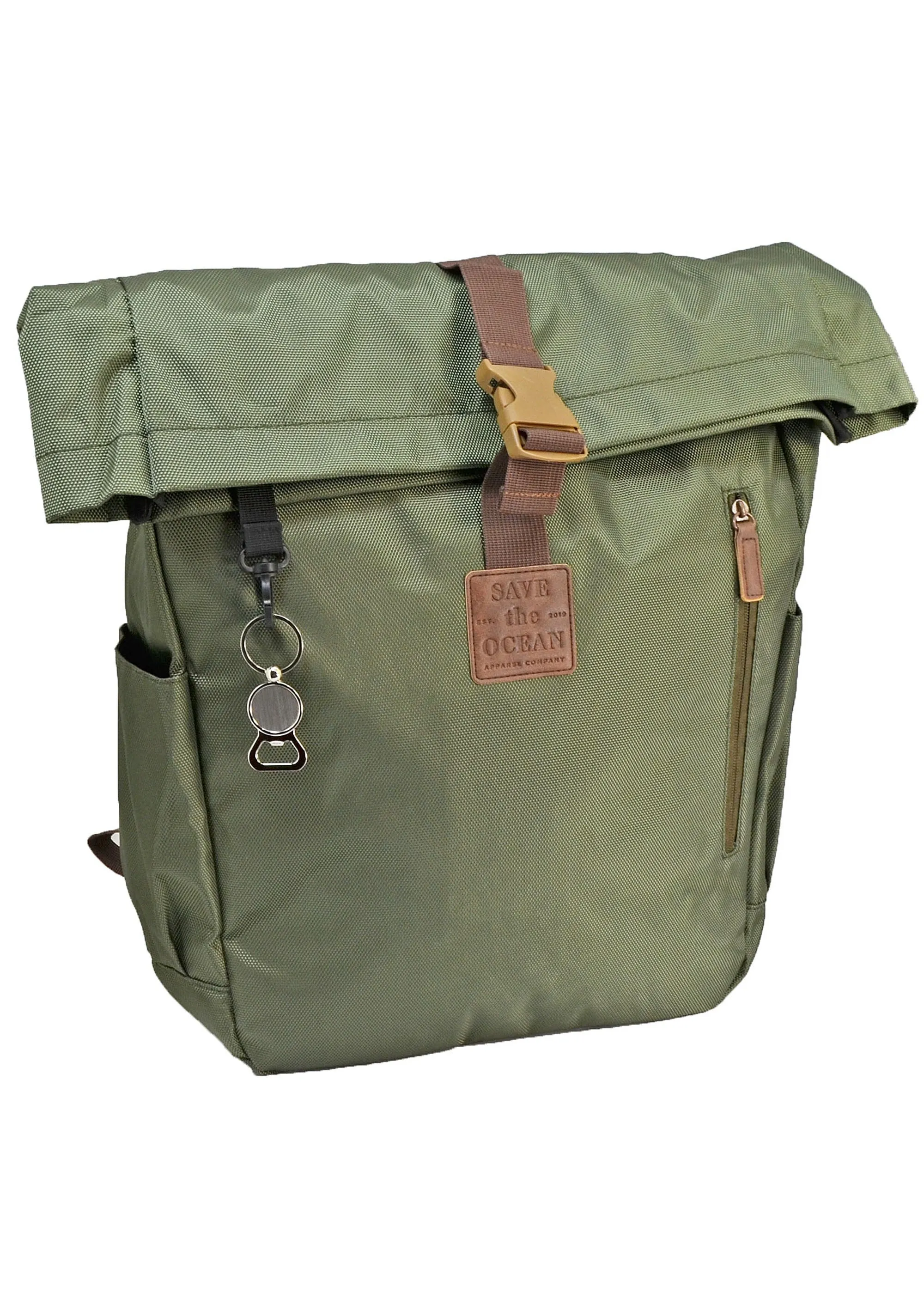 Save the Ocean Sustainable Backpack with Fold over top
