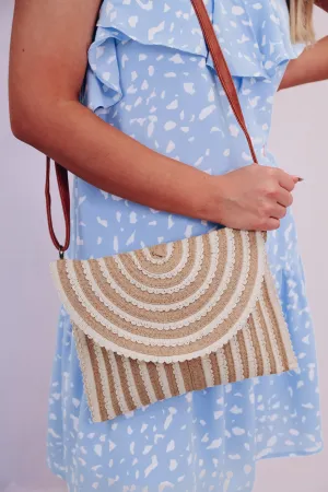 Seaside Vibes Woven Crossbody - Khaki