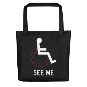See Me (Not My Disability) Black Tote Bag