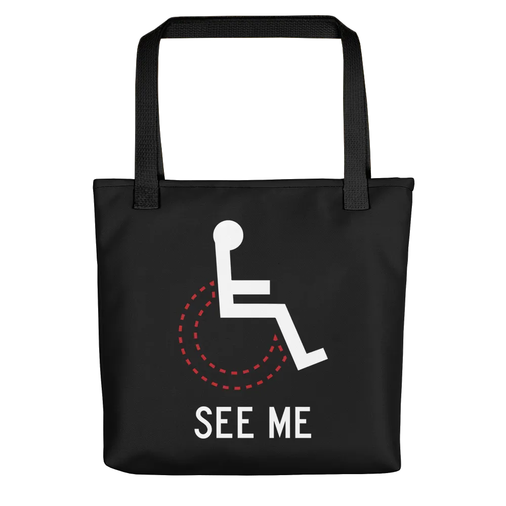 See Me (Not My Disability) Black Tote Bag