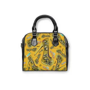 Shoulder Handbag 'Yellow crystals taxi'