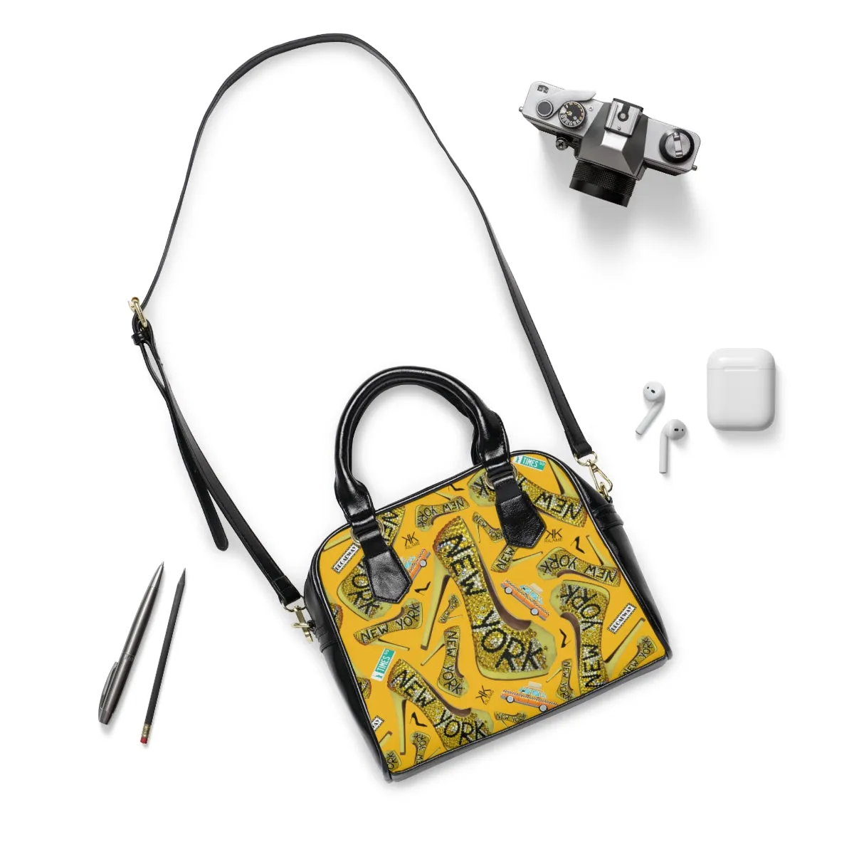 Shoulder Handbag 'Yellow crystals taxi'