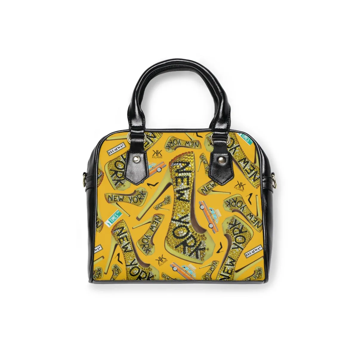 Shoulder Handbag 'Yellow crystals taxi'