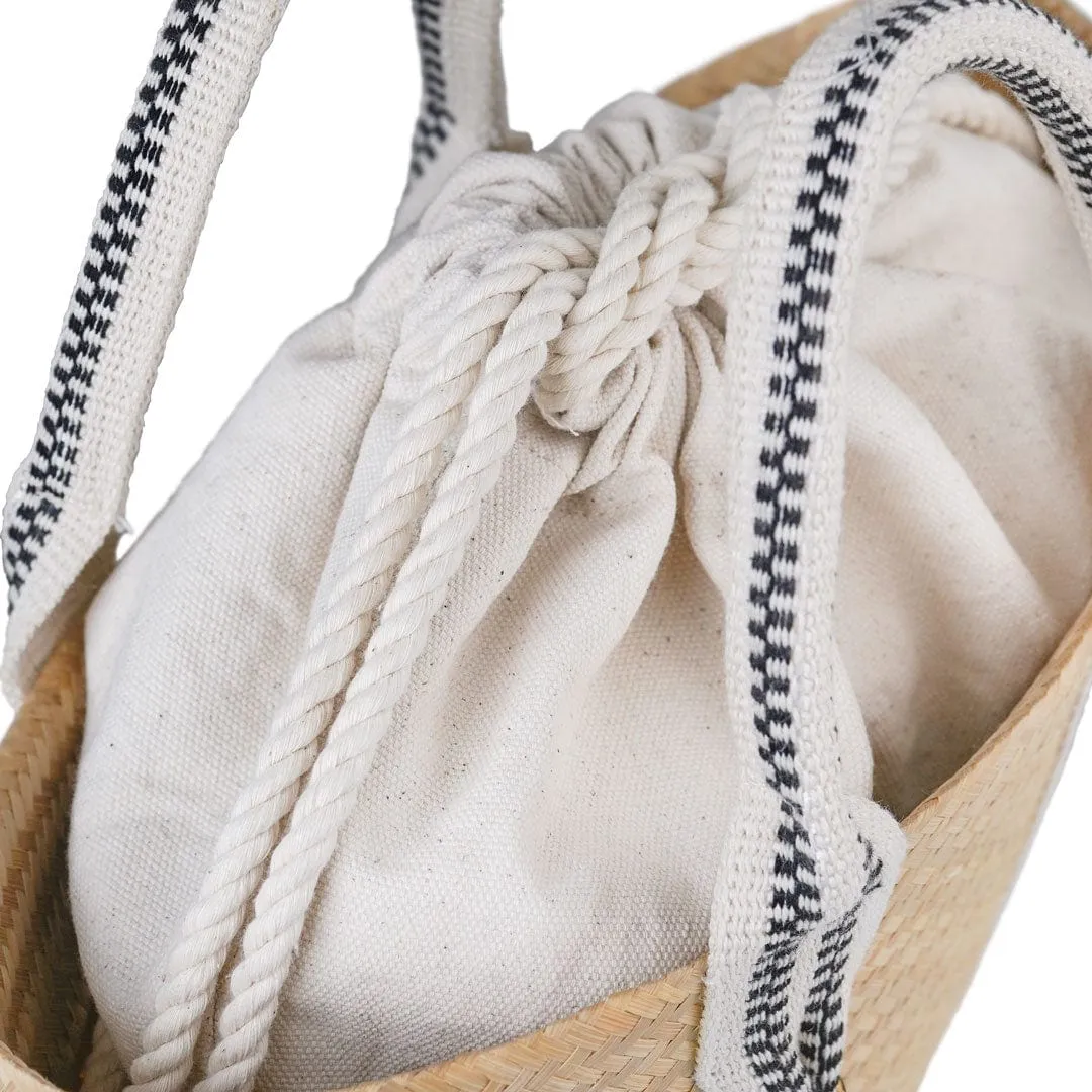 Siap Organic Bamboo Vegan Mini Tapered Handbag | Black & Cream