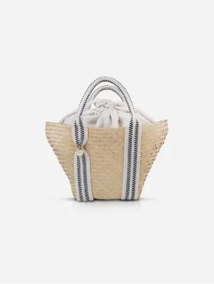 Siap Organic Bamboo Vegan Mini Tapered Handbag | Black & Cream
