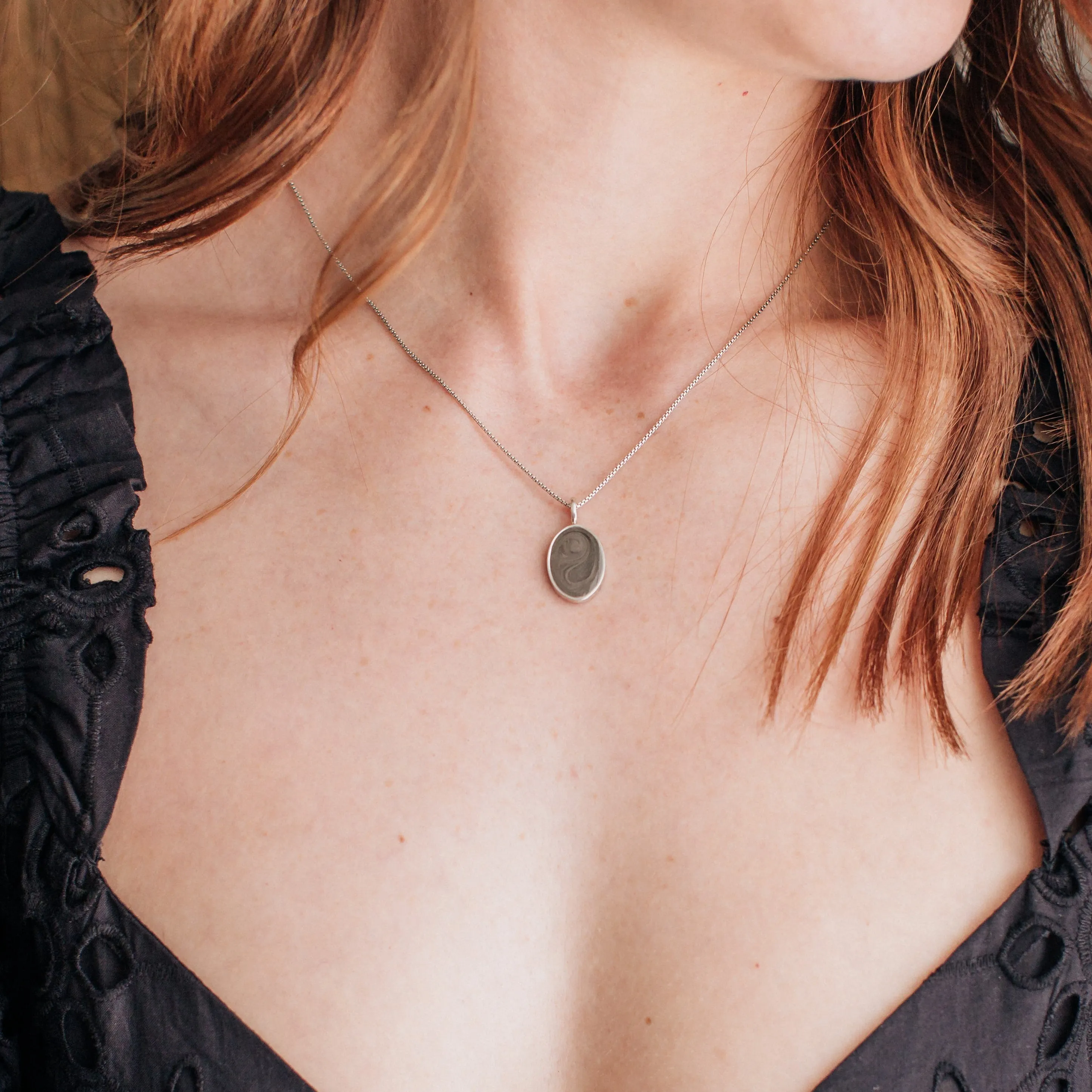 Simple Bail Oval Cremation Necklace in 14K Rose Gold