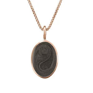 Simple Bail Oval Cremation Necklace in 14K Rose Gold