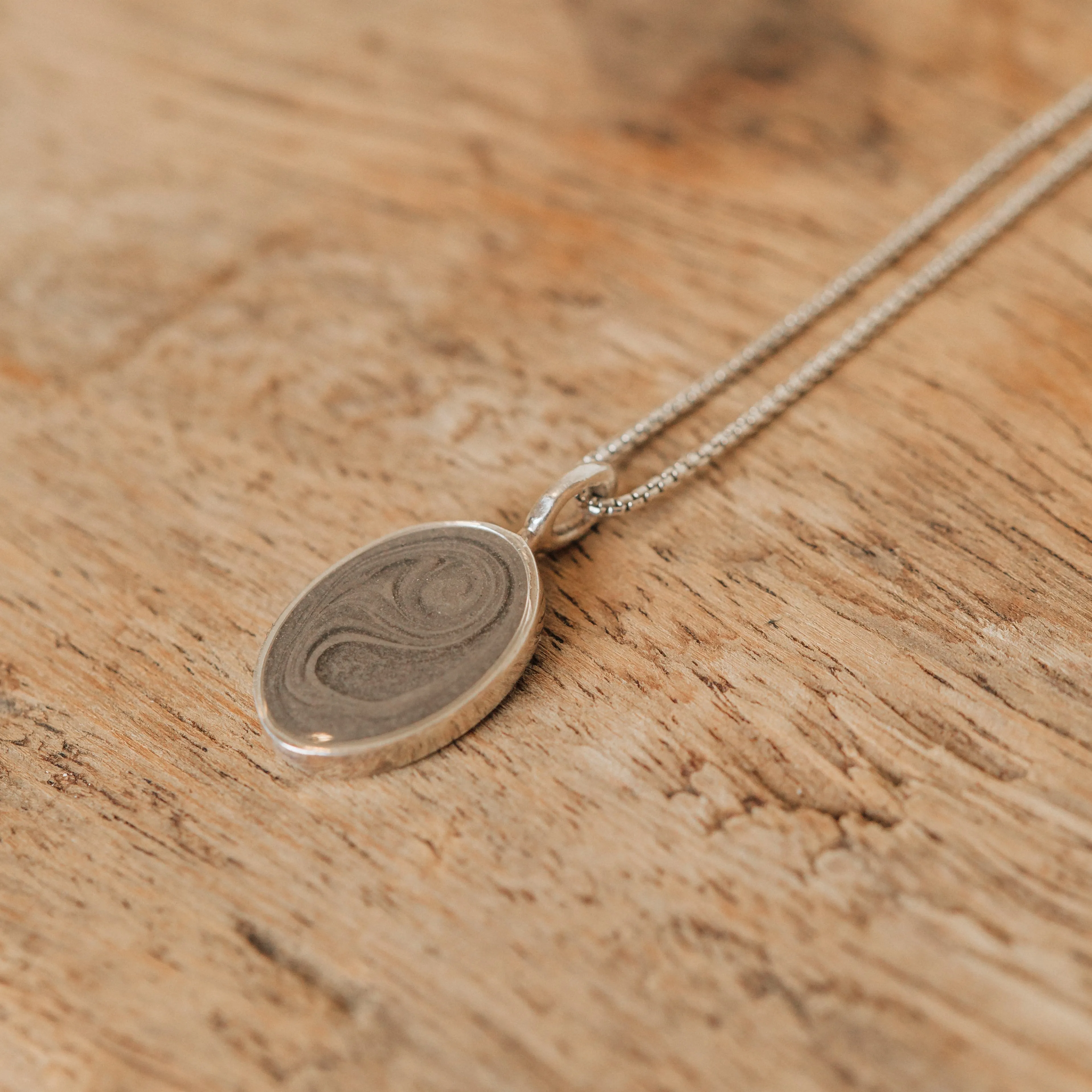 Simple Bail Oval Cremation Necklace in 14K Rose Gold