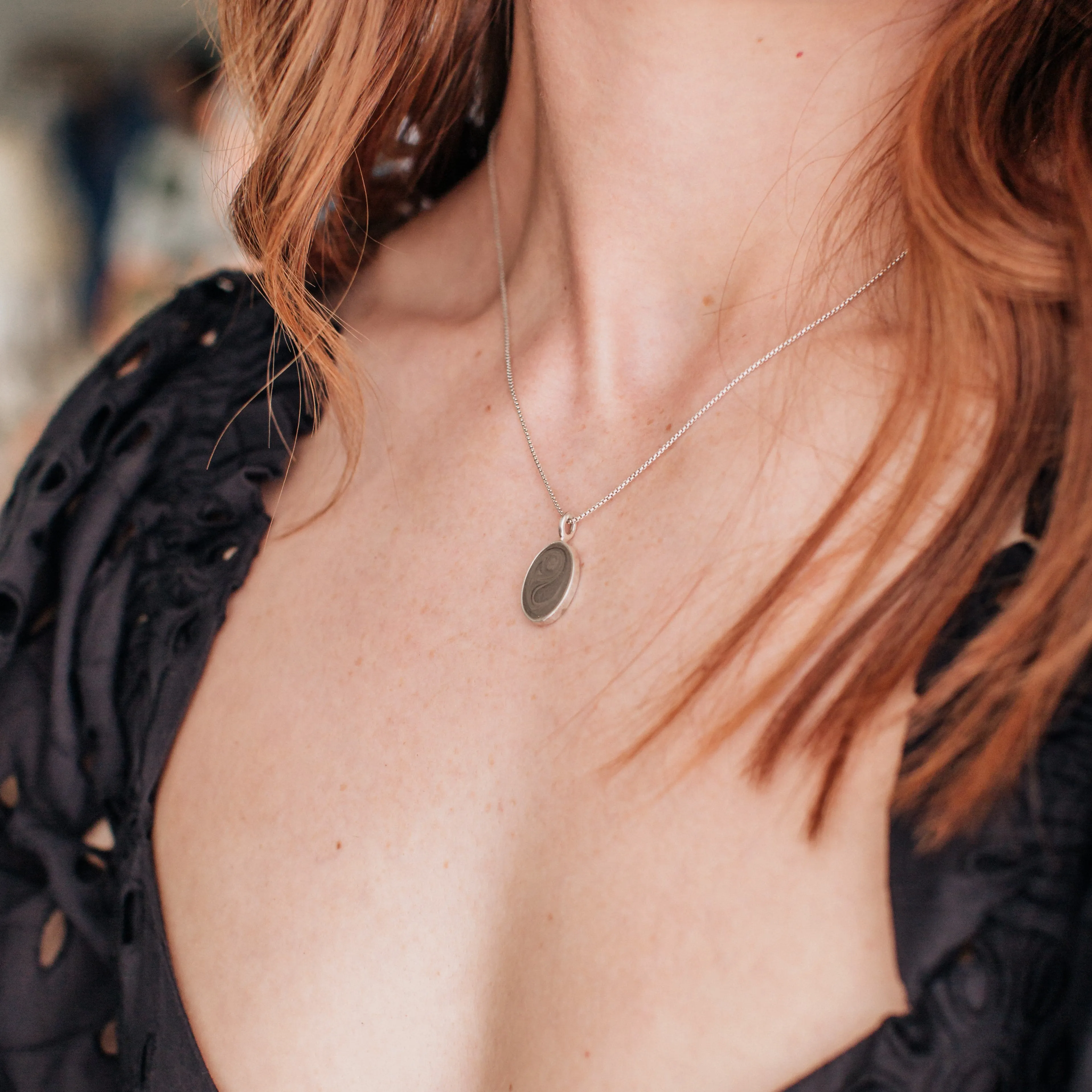 Simple Bail Oval Cremation Necklace in 14K Rose Gold