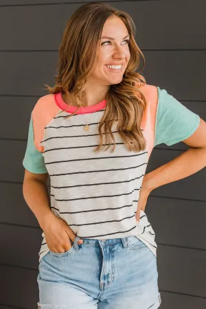 Simple Desires Color Block Top- Off-White