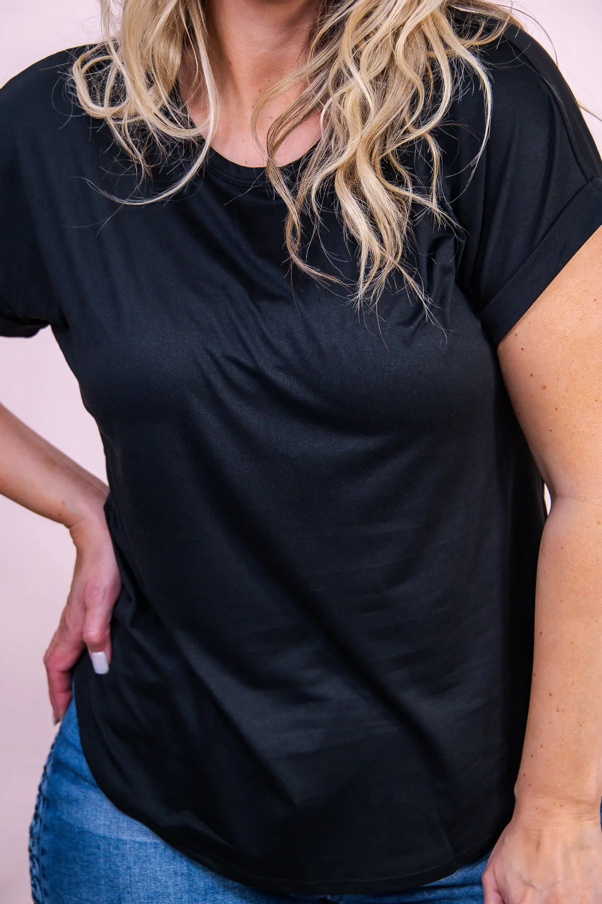 Simple Elements Black Solid Top - T9682BK