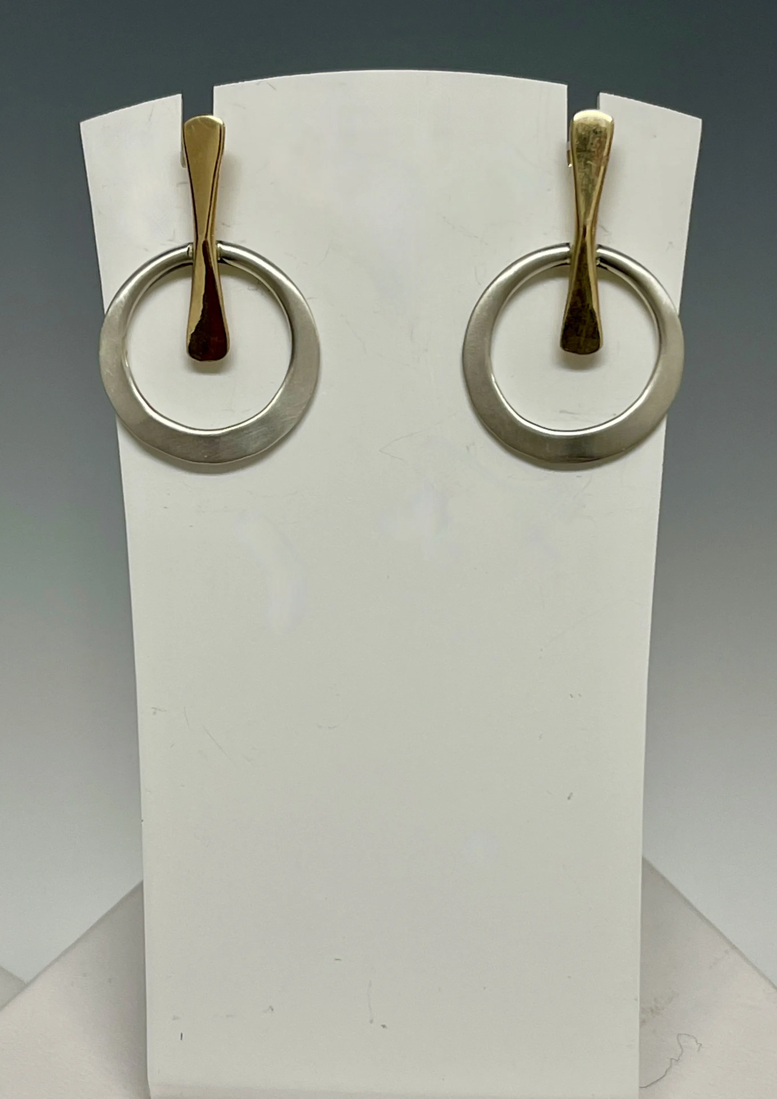 Simple Gold/Silver Flat Hoop Earring MB117E