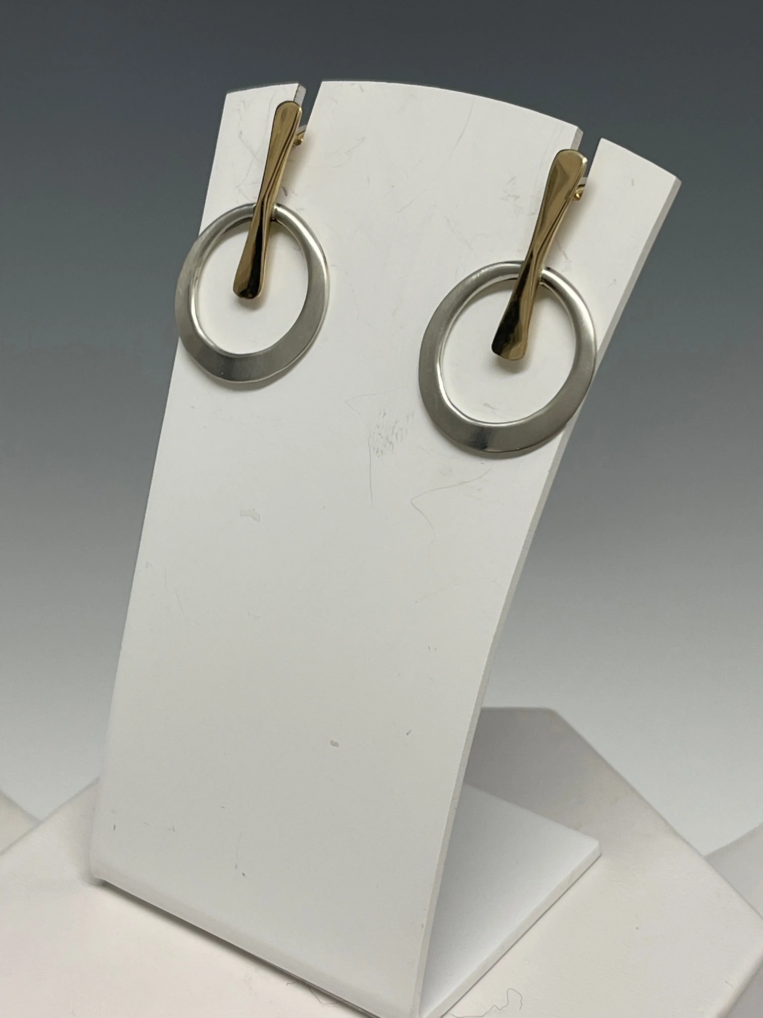 Simple Gold/Silver Flat Hoop Earring MB117E