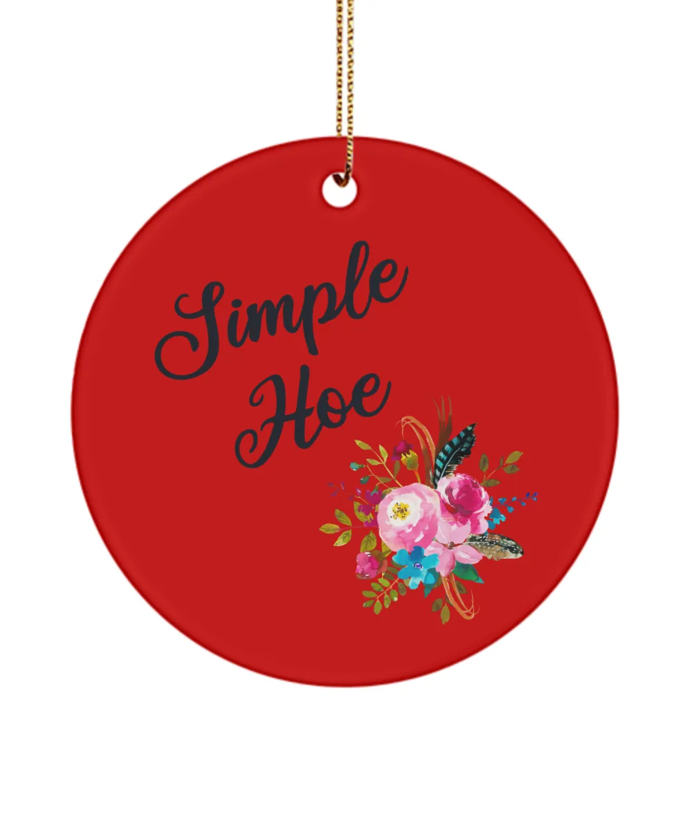Simple Hoe Funny Ceramic Christmas Tree Ornament for Friends