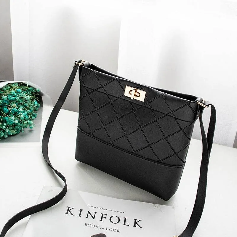 Simple Lock Women's Bag Shoulder Messenger