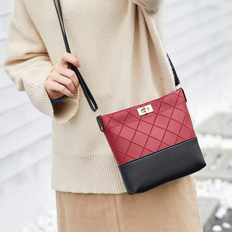 Simple Lock Women's Bag Shoulder Messenger