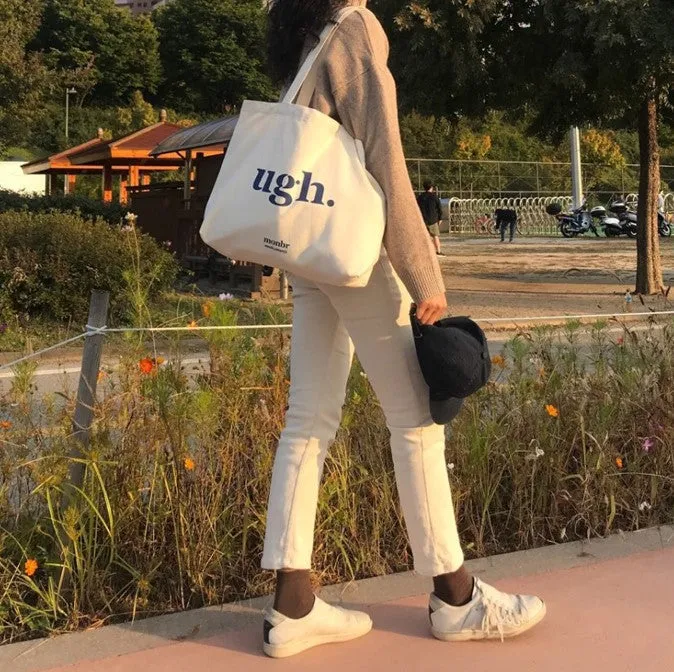 simple logo canvas tote
