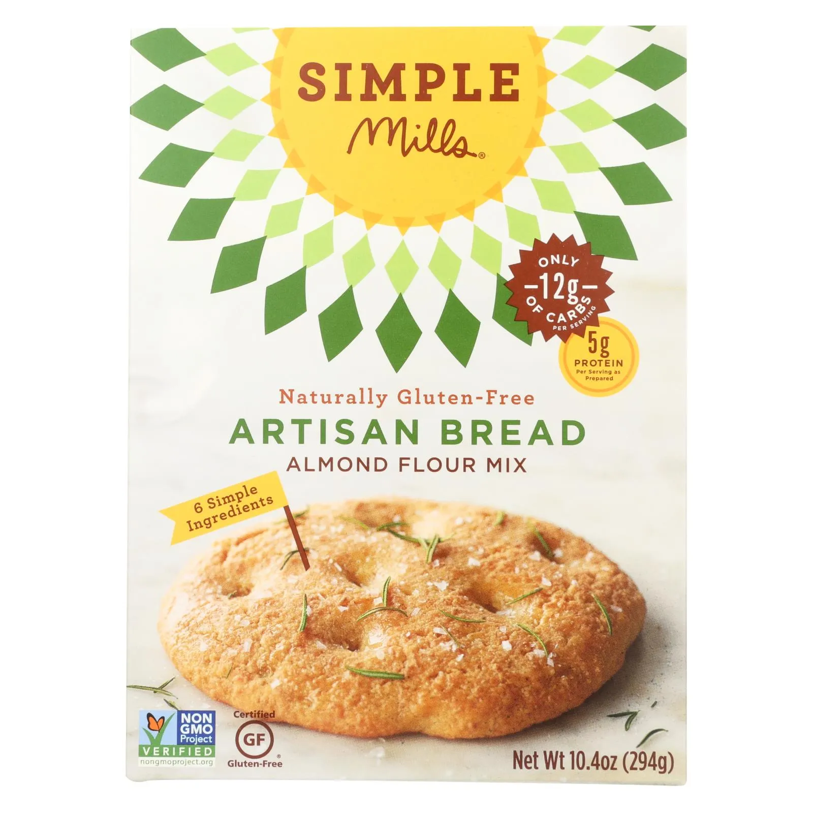Simple Mills Almond Flour Artisan Bread Mix - Case Of 6 - 9.5 Oz.