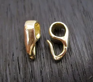 Simple Organic Gold Bronze Jewelry Pendant Bail (one bail)