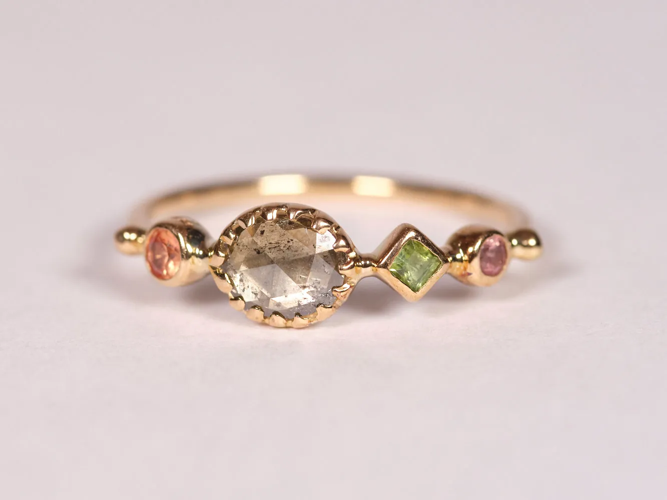 simple ring band - sapphire   tourmaline   diamond   spinel
