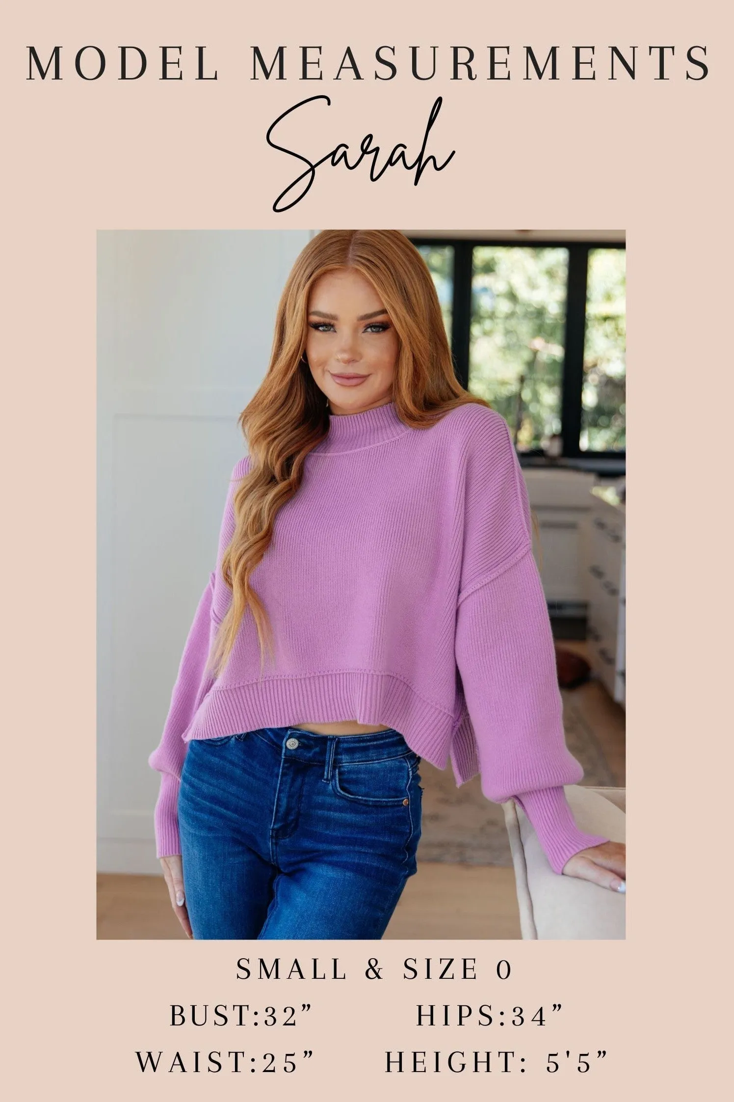 Simple Silhouette Brushed Hacci Sweater in Sand Beige