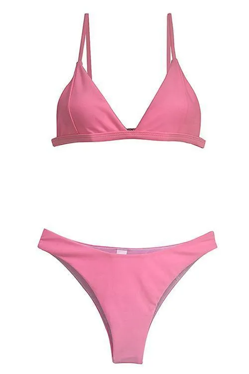 Simple Solid Bikini Set