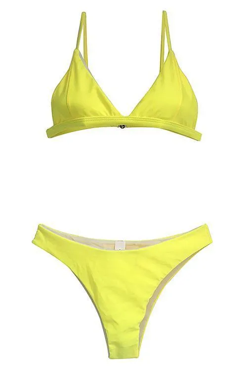 Simple Solid Bikini Set