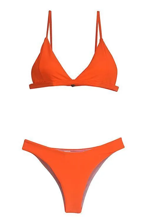 Simple Solid Bikini Set