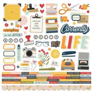 Simple Stories 12x12  Cardstock  Stickers  [Collection] - For The Record
