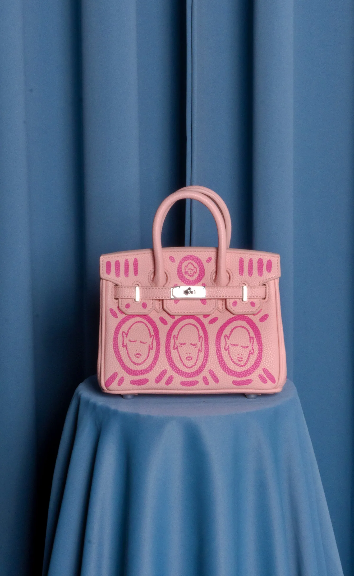 Small Painted Leather Tote, 8x4x6