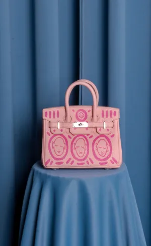 Small Painted Leather Tote, 8x4x6