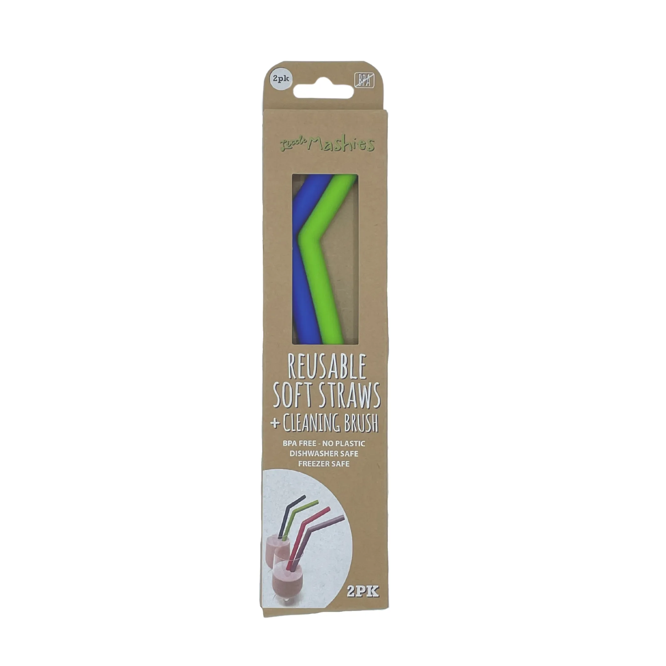 Soft Silicone Straws plus cleaning brush