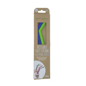 Soft Silicone Straws plus cleaning brush