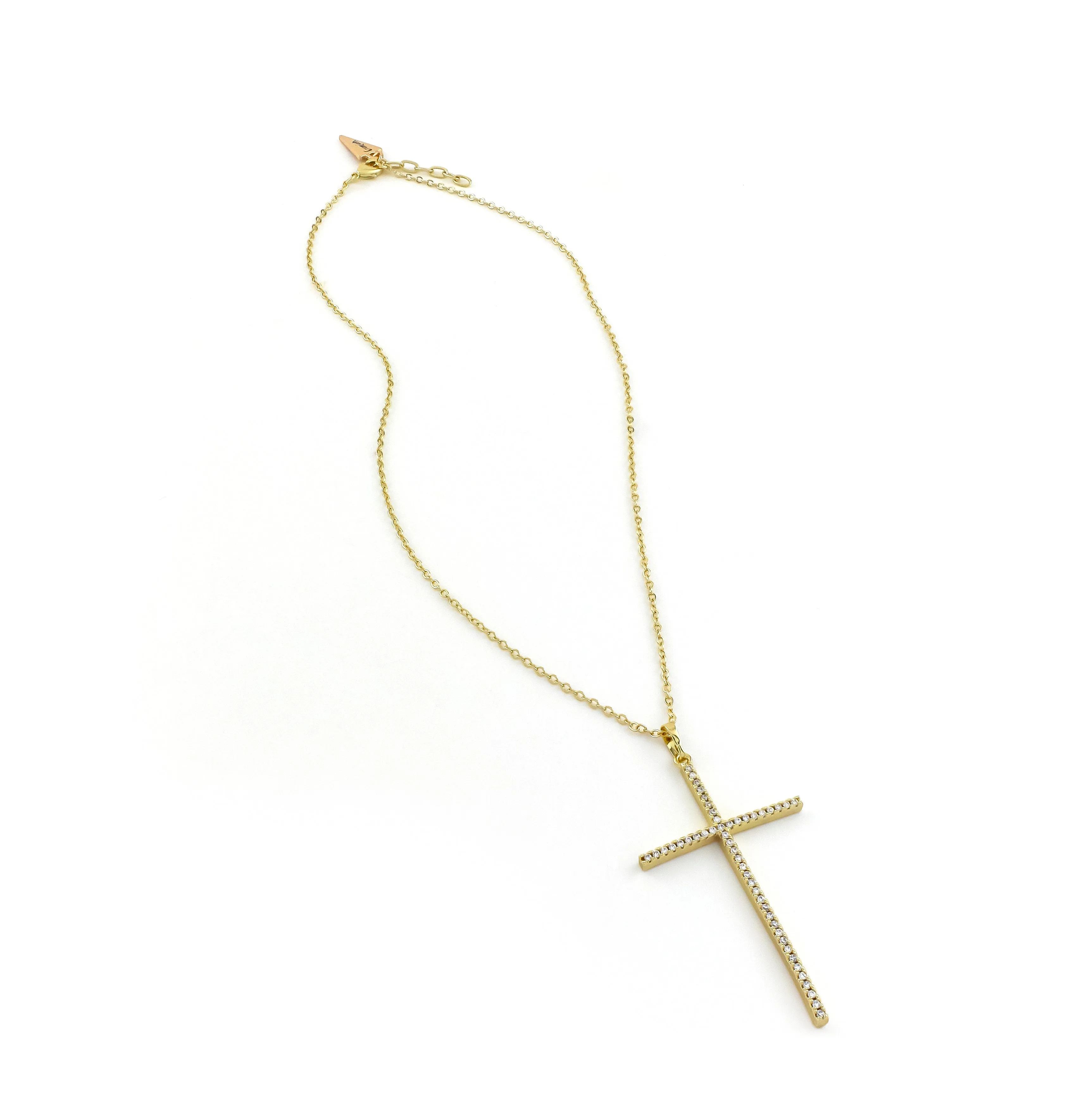 Sparkle Cross Gold Necklace