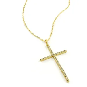 Sparkle Cross Gold Necklace