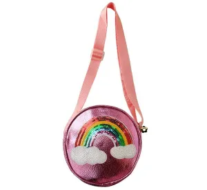 Sparkle Sisters Round Sequin Rainbow Purse - Pink