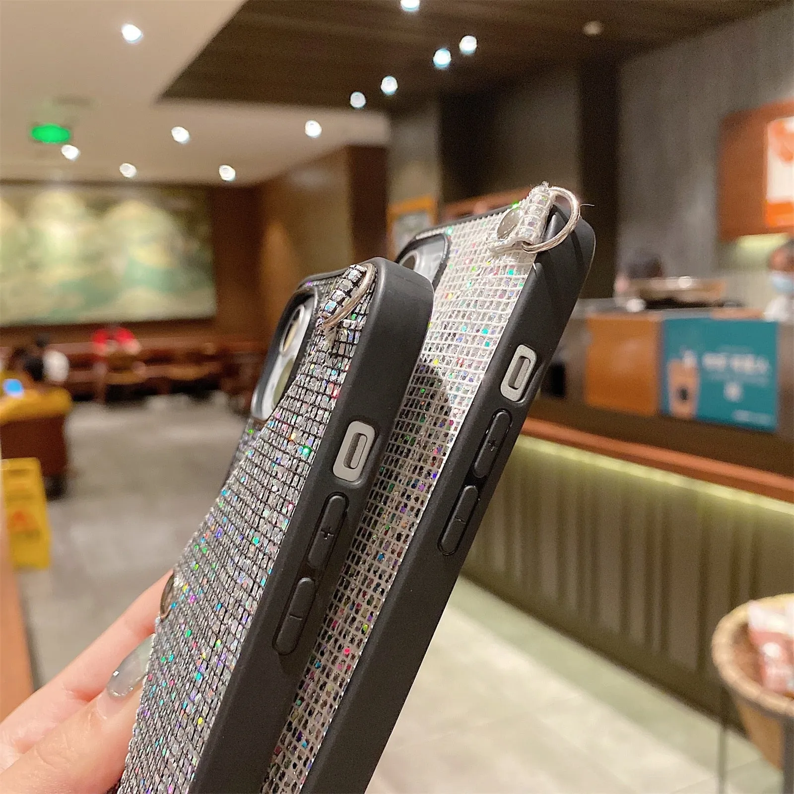 Sparkling Crossbody Card Holder Phone Case iPhone X To 13