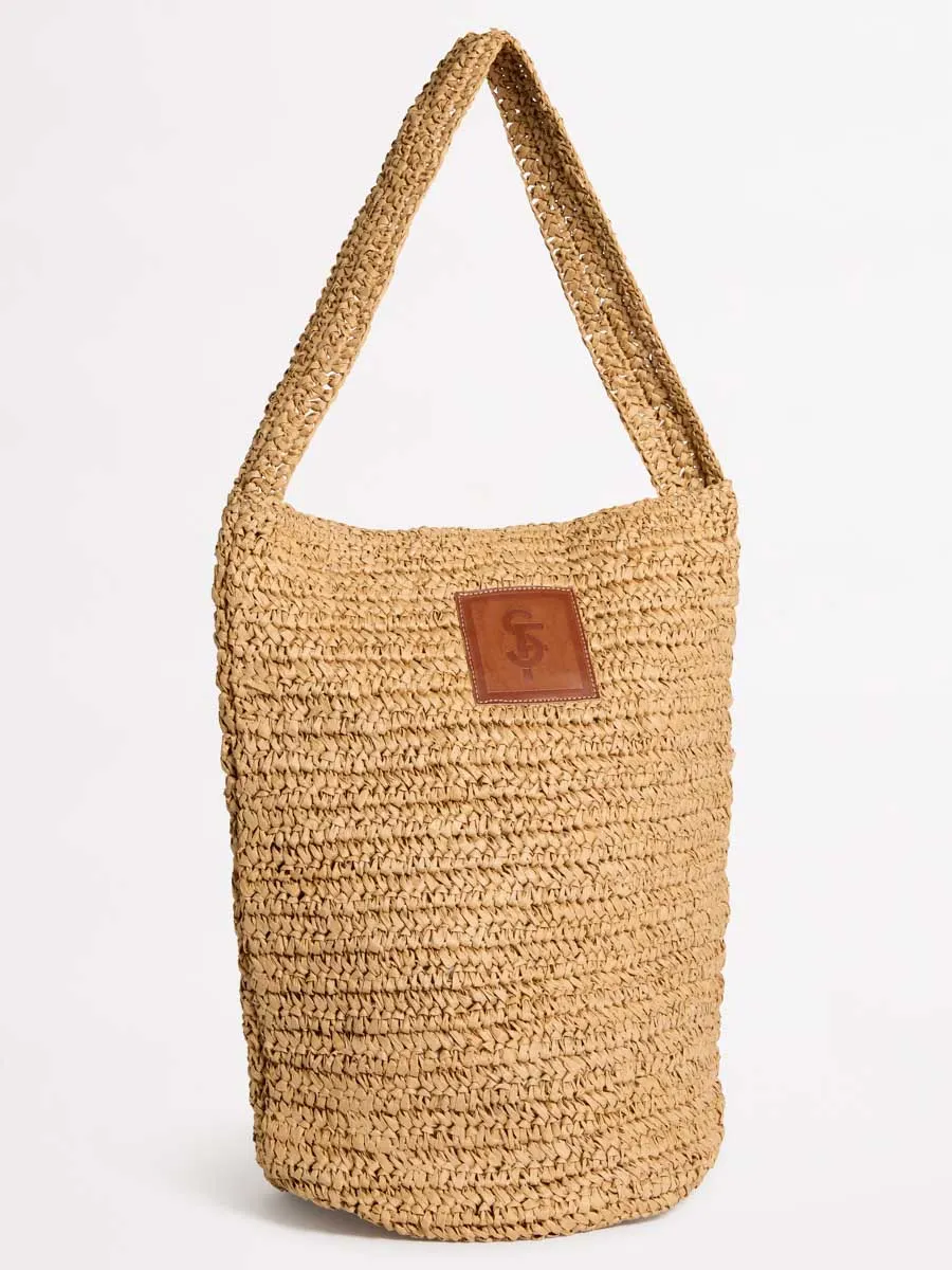 Spring Festival Tube Tote Bag in Natural
