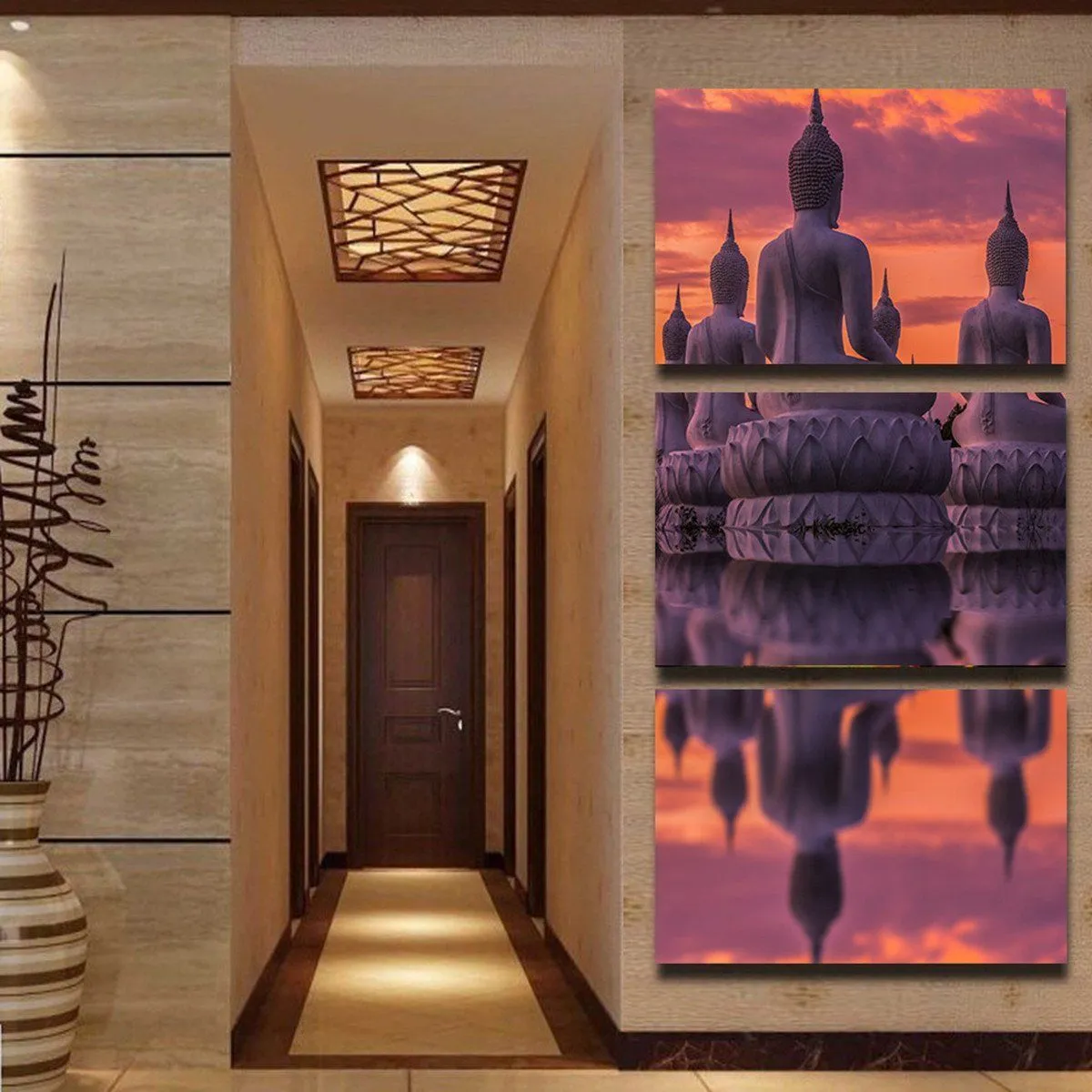 Statue Sunset Canvas