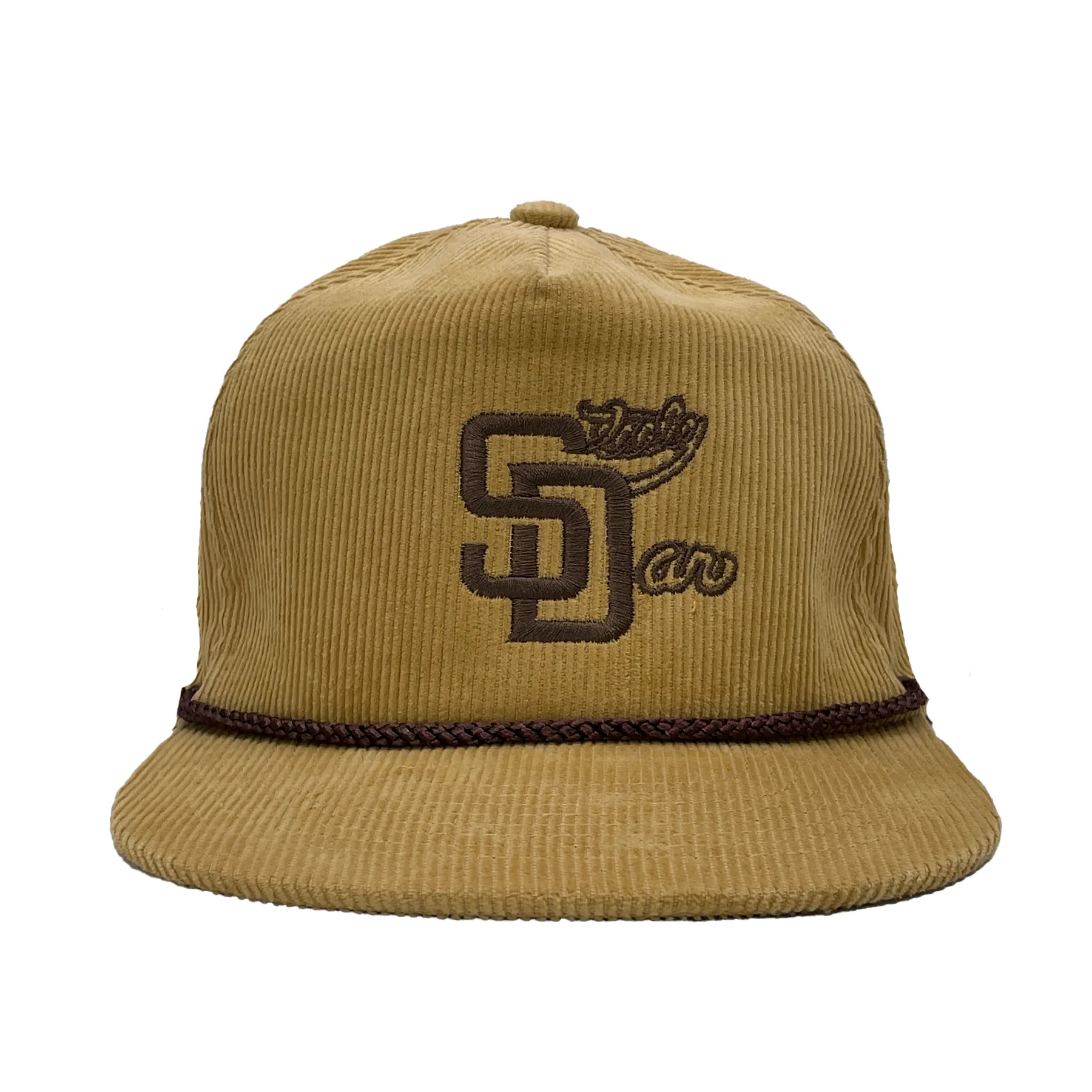 Steely Dan San Diego Padres Custom Embroidered Corduroy, yellow/brown rope hat, snapback ￼