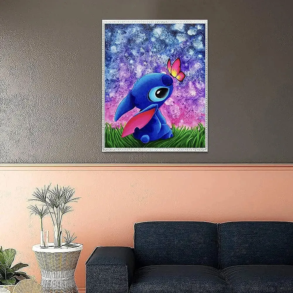 Stitch Diamond Painting Kits for Adults and Kids Canvas size : 12 x 16 inch 5D DIY Diamond Art Kits Round Full Drill Paint with Diamonds Crystal Rhinestone Cross Stitch