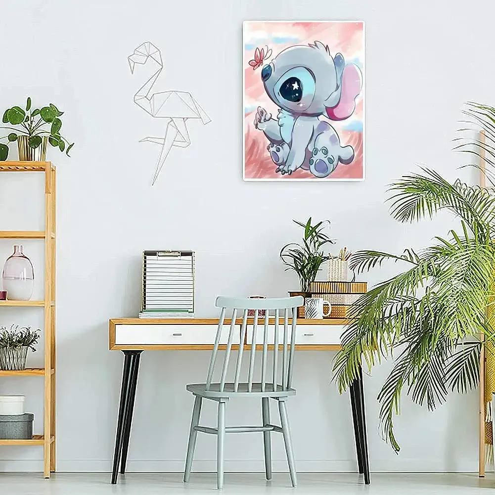 Stitch Diamond Painting Kits for Adults and Kids Canvas size : 12 x 16 inch 5D DIY Diamond Art Kits Round Full Drill Paint with Diamonds Crystal Rhinestone Cross Stitch