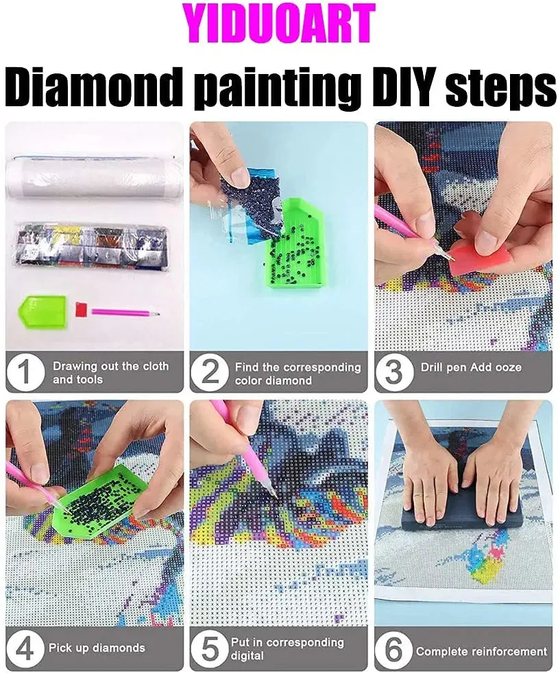 Stitch Diamond Painting Kits for Adults and Kids Canvas size : 12 x 16 inch 5D DIY Diamond Art Kits Round Full Drill Paint with Diamonds Crystal Rhinestone Cross Stitch