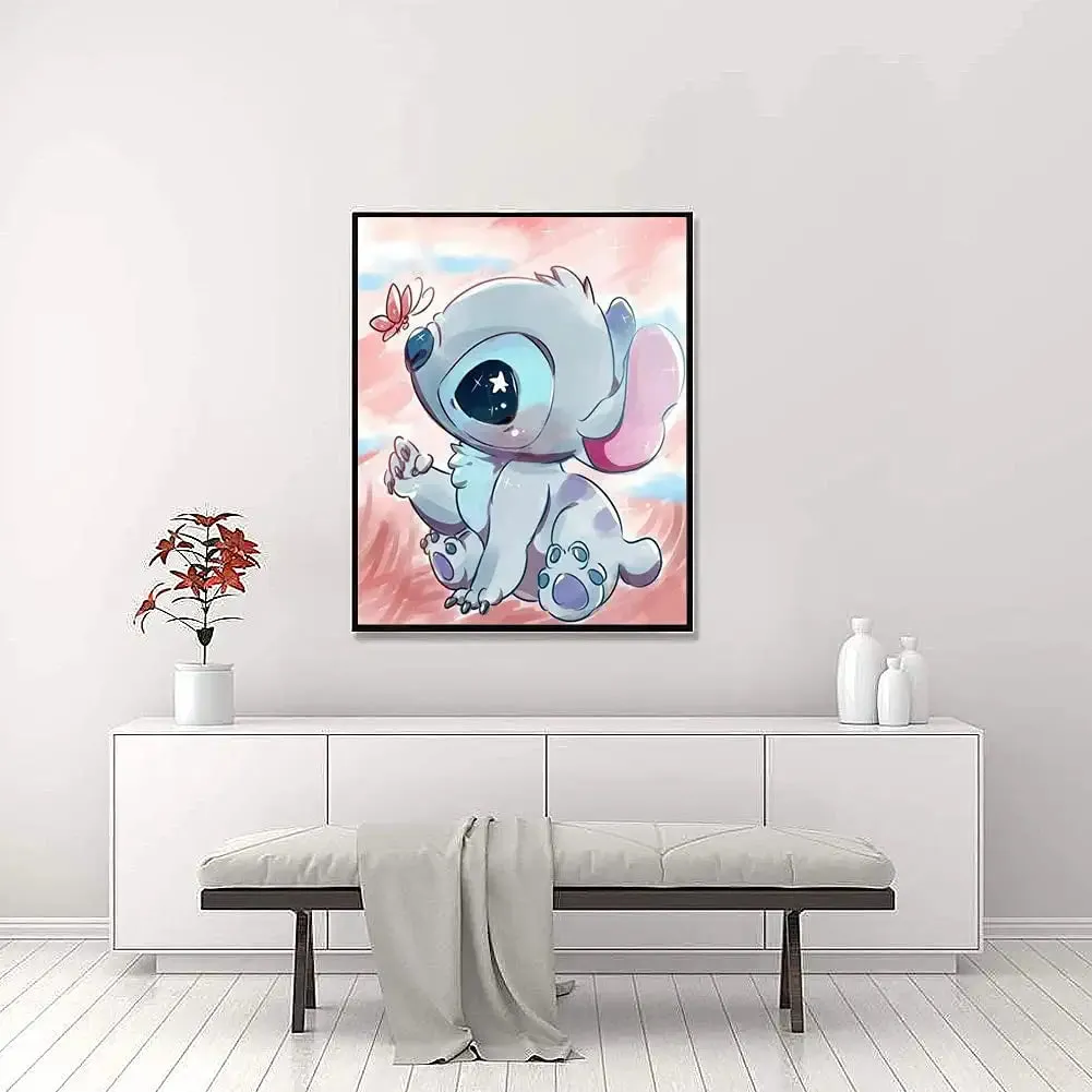 Stitch Diamond Painting Kits for Adults and Kids Canvas size : 12 x 16 inch 5D DIY Diamond Art Kits Round Full Drill Paint with Diamonds Crystal Rhinestone Cross Stitch