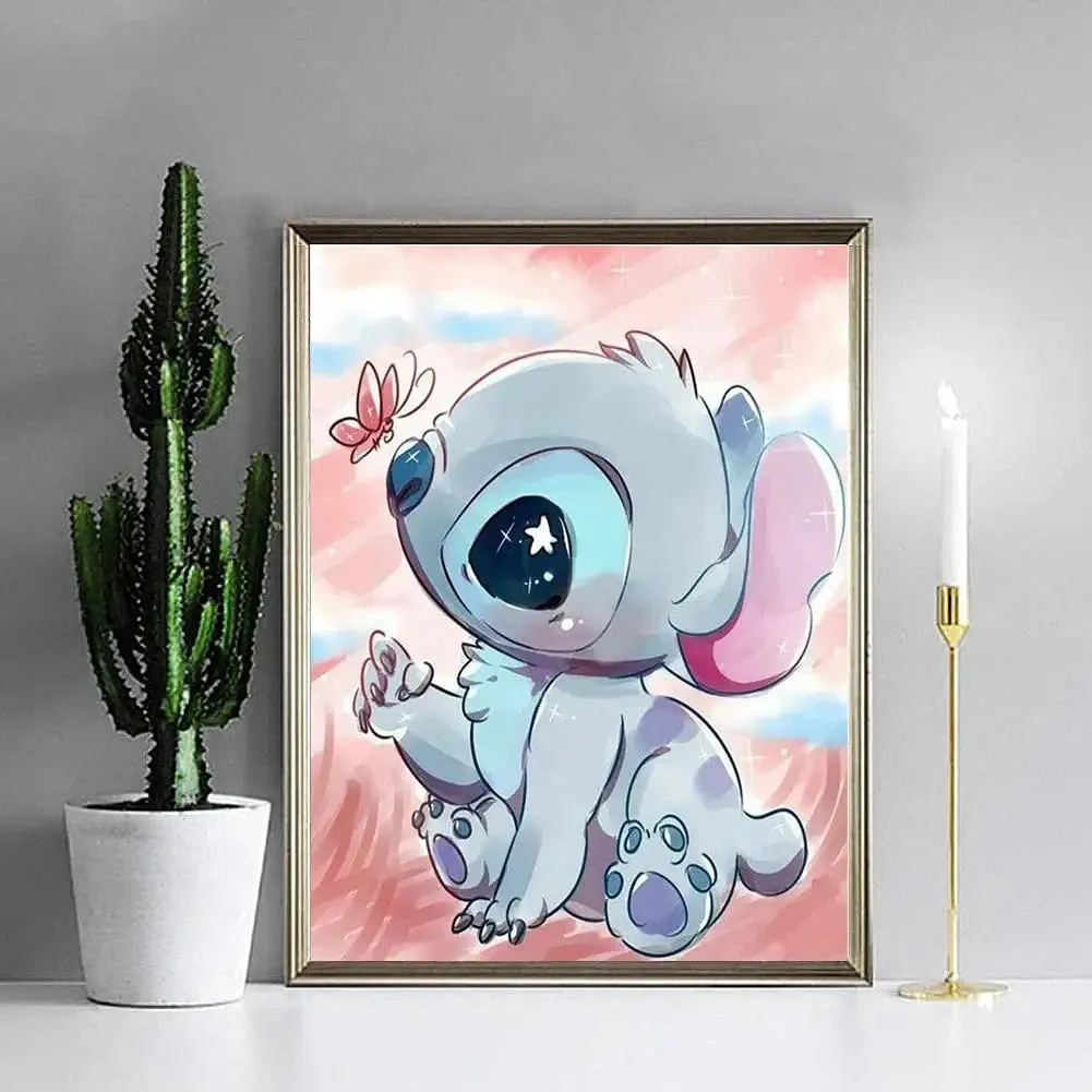 Stitch Diamond Painting Kits for Adults and Kids Canvas size : 12 x 16 inch 5D DIY Diamond Art Kits Round Full Drill Paint with Diamonds Crystal Rhinestone Cross Stitch