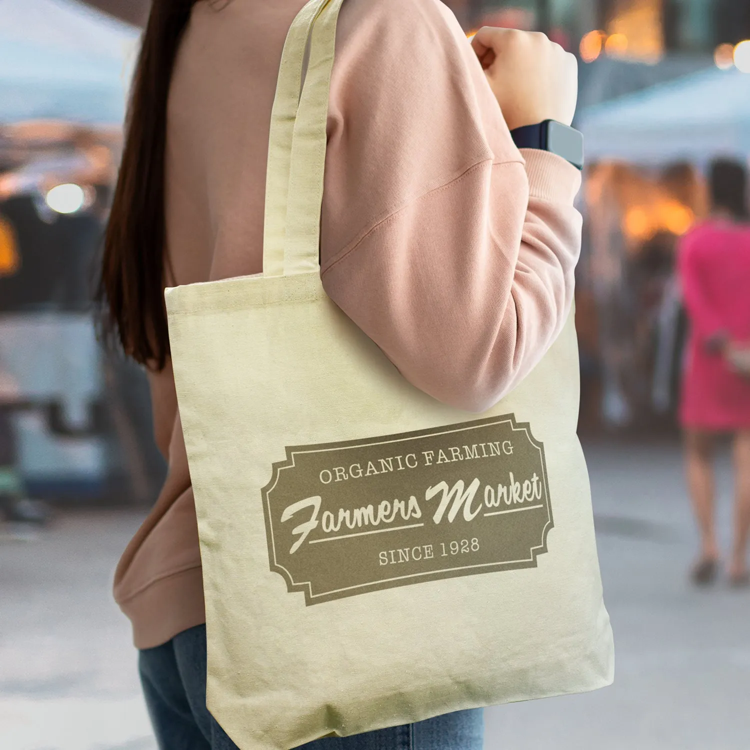 Stock Cotton Square Tote(SCB-51T)