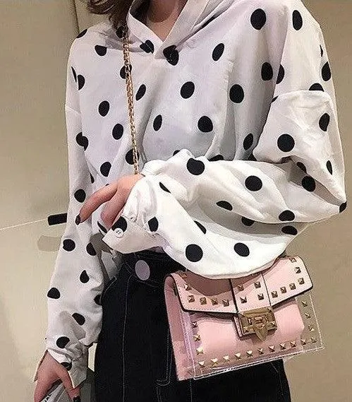 Studded clear handbag