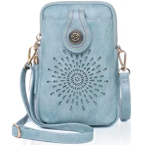 Sunflower Design Small phone Shoulder CrossBody Bag-Blue